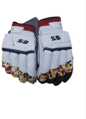 SB Printed Leather Cricket Batting Gloves, Technics : Attractive Pattern