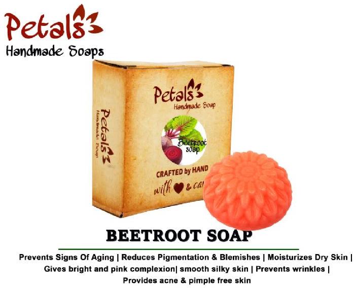 Round Petals Beetroot Handmade Soap