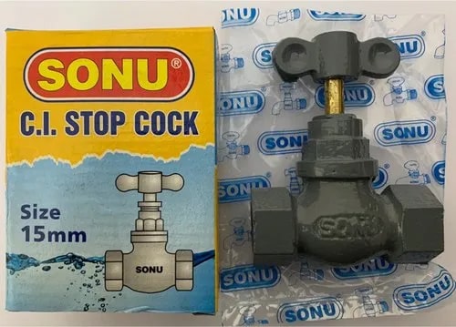 Sonu Polished Cast Iron Stop Cock, Color : Grey