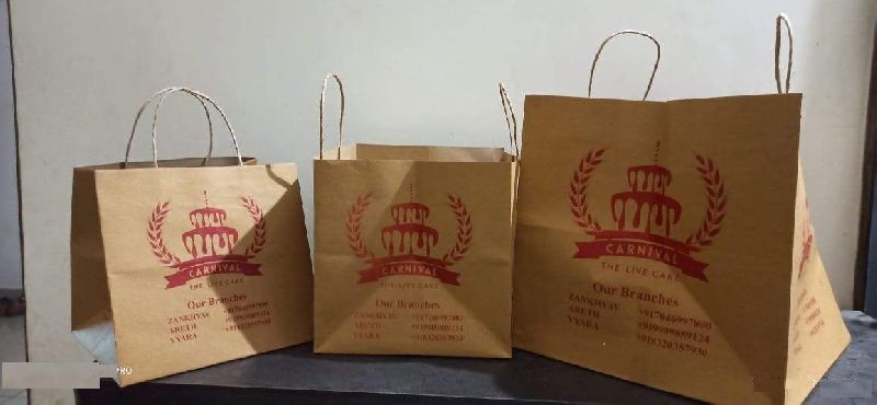 Buy paperbags.in Small Premium Cake Bags Made with high Strength Brown  Kraft Paper. Wide Bottom Perfect for Standard Cake Boxes and Home Bakery or  Bakery Shops (for 8inch X 8inch Boxes) 50
