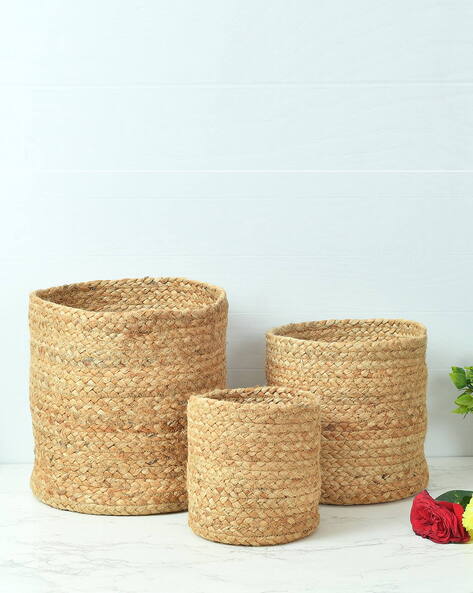 Round Jute Planters, for Outdoor Use, Indoor Use, Decoration, Portable Style : Standing