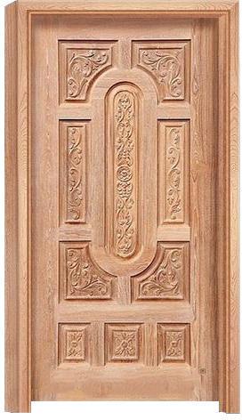 Polished Carved wooden door, Color : Brown
