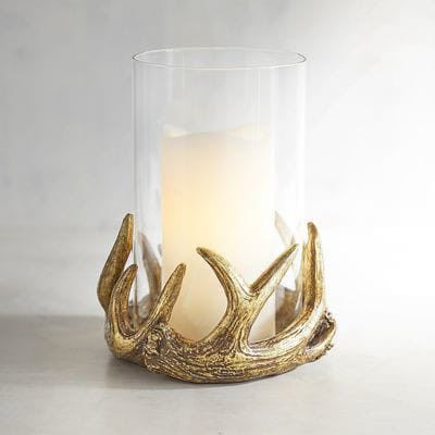 AF05045 Aluminium & Glass Candle Holder