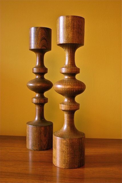 AF05075 S/2 Mango Wood Candle Holder