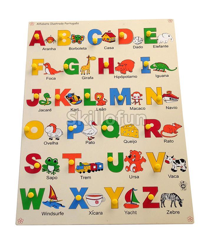 Portuguese Alphabet with Picture Tray, for Kids Playing, Age Group : 2 ...