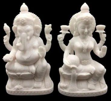 Marble Ganesh Laxmi Statue, Pattern : Painted