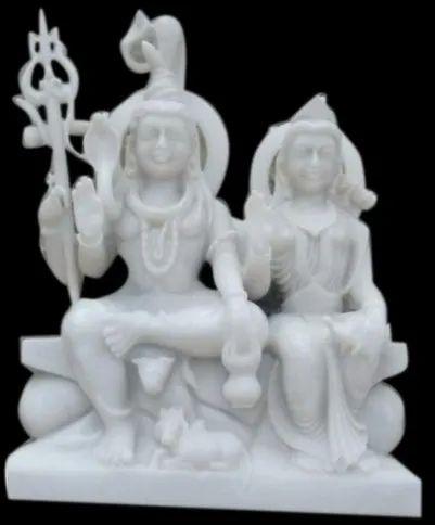 White Marble Shiv Parvati Statue