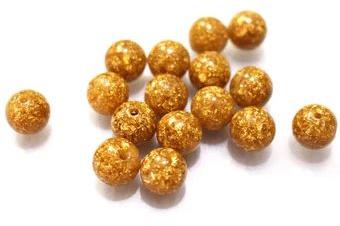 Glossy Gold Foil Beads, for Garments Decoration, Jewelry, Pattern : Plain