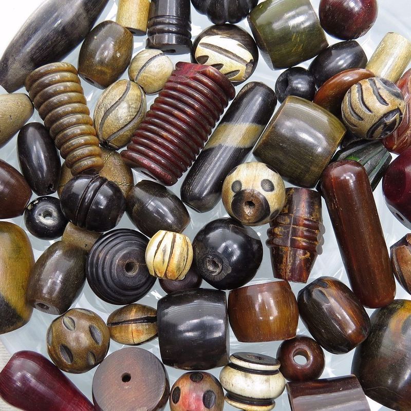 Polished Horn Beads, for Garments Decoration, Jewelry, Pattern : Printed