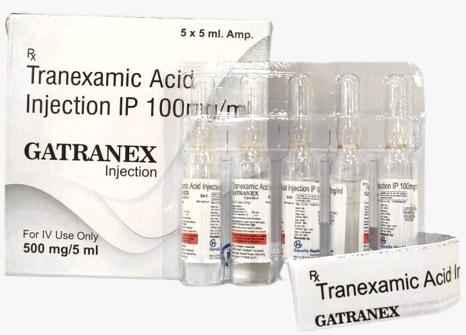 Gatranex tranexamic acid injection, for Hospital, Packaging Type : Glass Bottle