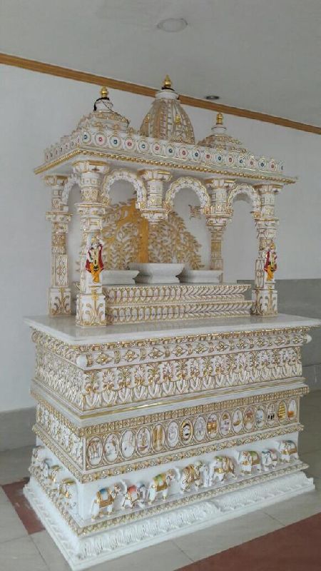 White Polished Marble Temple, For Home, Feature : Attractive Design