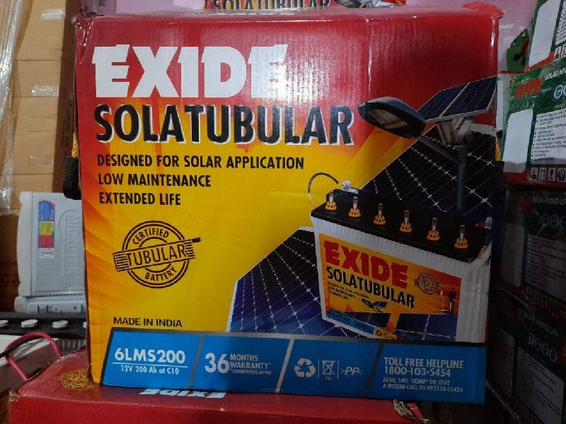 Exide 6lms 200ah solar tubular battery, for Home Use, Industrial Use, Certification : ISI Certified