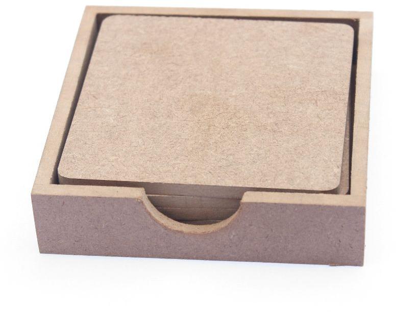 Wood Non Polished MDF Tea Coaster Set, for Hotel Use, Restaurant Use, Tableware, Feature : Eco Friendly