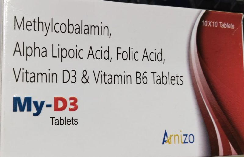 Methylocbalamin, Alpha Lipoic Acid, Folic Acid, Vitamin D3 and Vitamin B6 Tablets