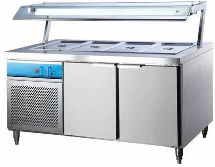 Rectangular Stainless Steel Cold Bain Marie, for Canteen, Hotel, Restaurants, Voltage : 110V