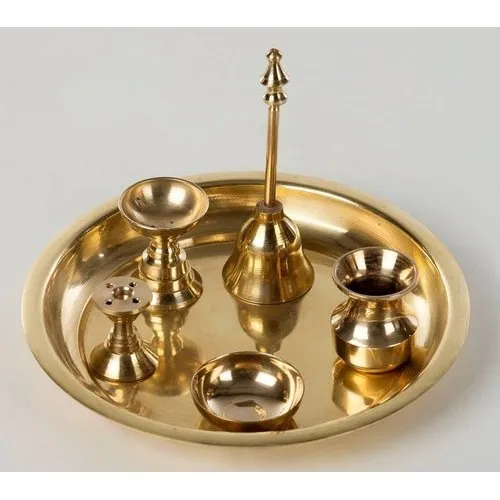 Copper Pooja Thali, INR 490 / Set by Home N Decoration Inc. from Moradabad Uttar Pradesh ID