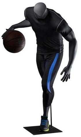 0-200gm Fiberglass Basketball Male Mannequin, Color : Black