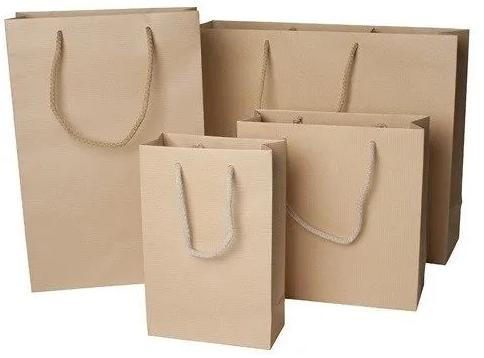 Rectangular Indian Kraft Plain Paper Carry Bags, Feature : Eco-Friendly, Good Quality, Light Weight