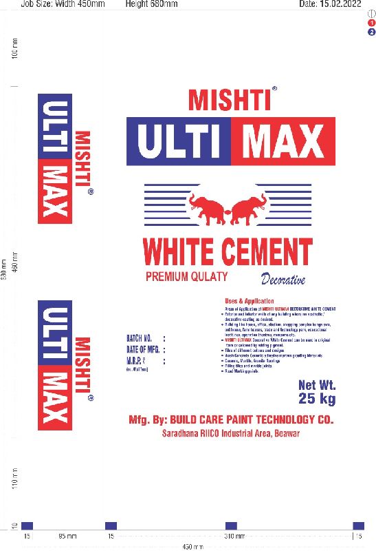 Mishti ULTIMAX White Cement, for Decorating Coating Of Walls