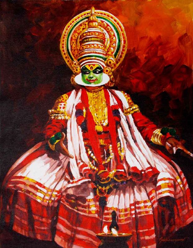 Boons canvas Kathakali painting, for Wall Decoration, Home Decoration, Frame Type : Rolled