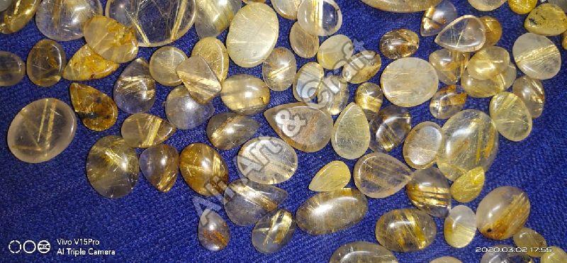Polished Golden Rutile Gemstone, for Jewellery, Feature : Anti Corrosive, Colorful Pattern, Durable