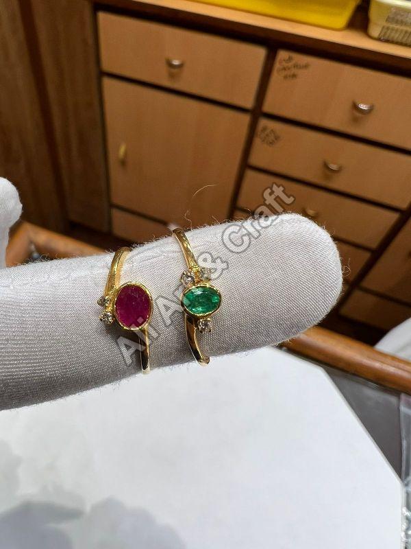 Red Polished Ruby Emerald Gold Rings, for Jewellery, Size : 0-10mm, 10-20mm, 20-30mm