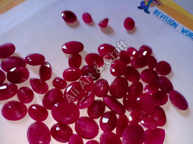 Ruby Faceted Gemstone, for Jewelry Making, Size : 3x4