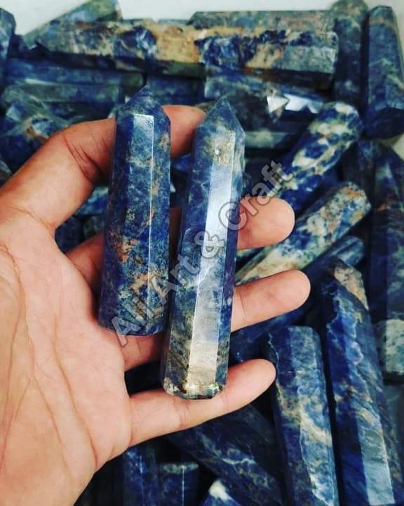 Gemstone Sodalite Healing Wand, Feature : High Strength, Highly Durable, Pleasing Look, Sturdiness