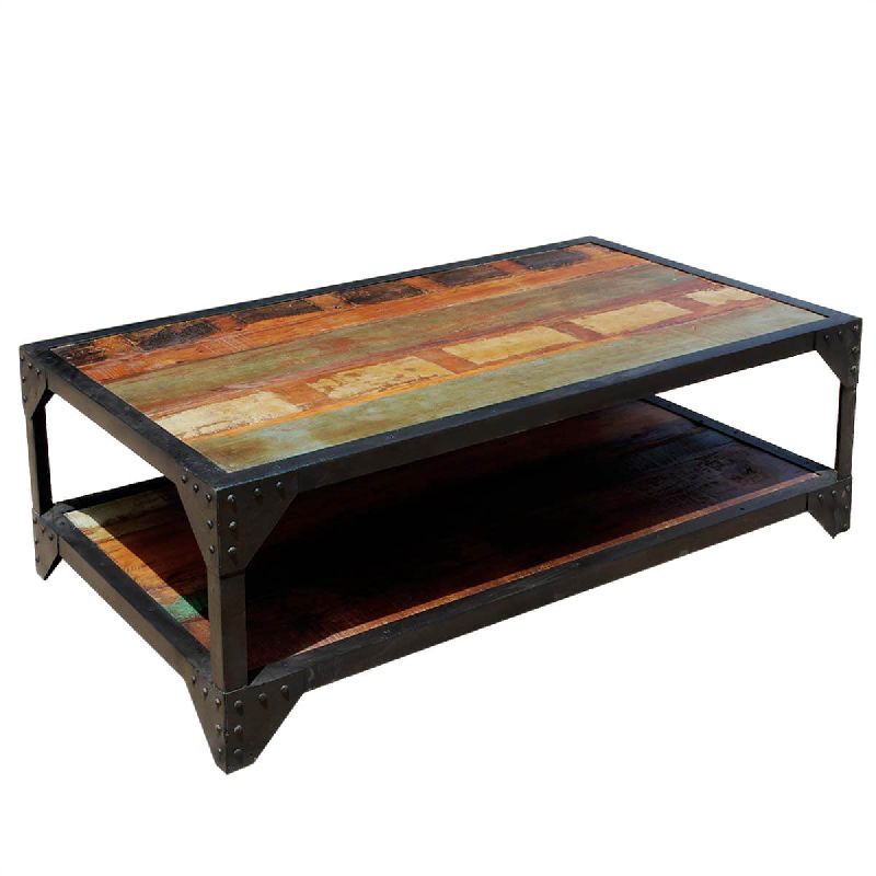 Metal Polished Industrial Coffee Table, Shape : Rectangular, Square