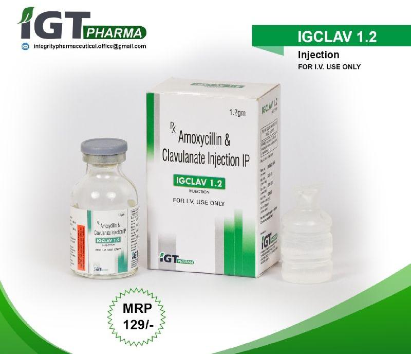AMOXYCILLIN POTASSIUM CLAVUNATE 1.2GM INJECTION, Grade : Pharmaceutical Grade