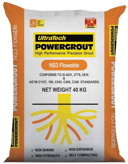 UltraTech Powergrout NS3 Precision Grout, for Construction Use, Packaging Type : Plastic Bag