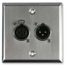 XLR 2 Hole Wall Plate, Gender : MALE / FEMALE