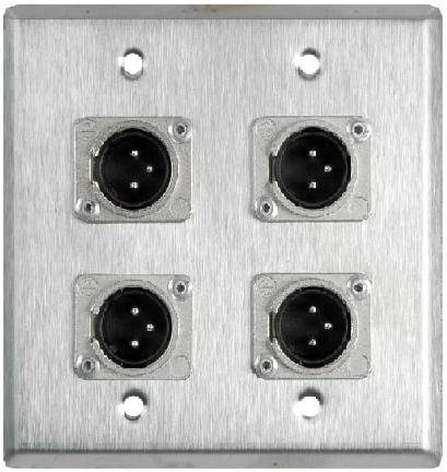 Square XLR 4 Hole Wall Plate, for MIC, Feature : Easy To Fit, Good Quality