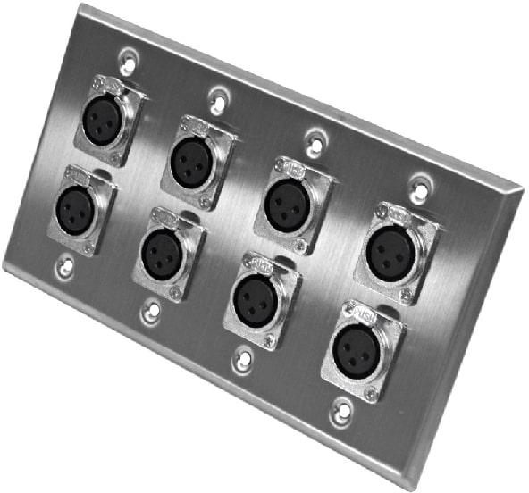 XLR 8 Hole Wall Plate, for Electrical Use, MIC, Feature : Easy To Fit, Good Quality, Optimum Finish