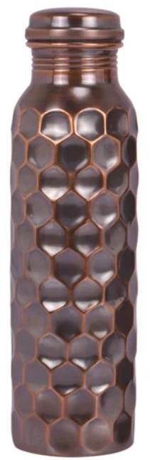 Hammered Diamond Copper Bottle, for Drinking Water, Capacity : 1 Litre