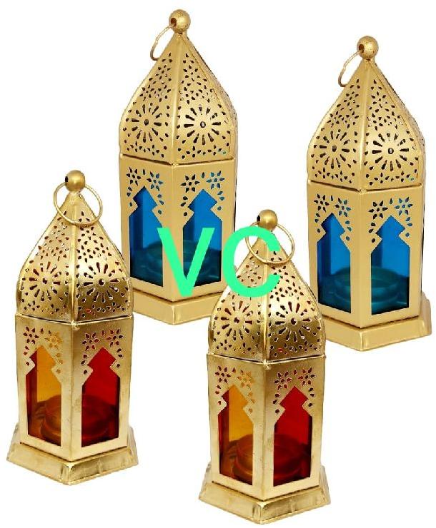 Metallic Polished Metal Decorative Lantern, for Wedding, Lighting, Style : Moroccan