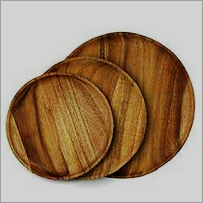 Polished Plain Wooden Round Plates, Color : Brown
