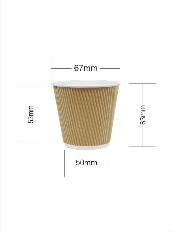 4 oz Kraft Paper Coffee Cup - Ripple Wall