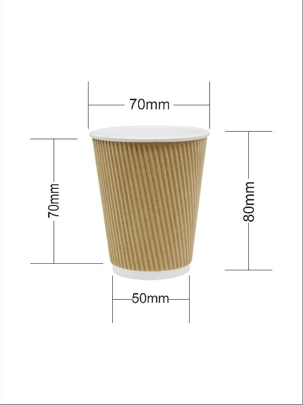 6 Oz Ripple Wall Paper Cup, Color : White / Black / Red etc.