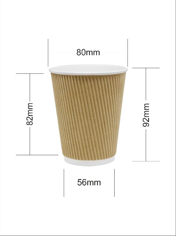 8 Oz Ripple Wall Paper Cup, Color : White / Black / Red etc.