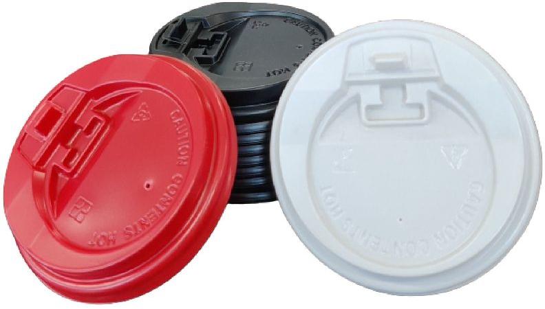 Vijan Polystyrene 90 mm Plastic Lids, for Uses With Coffee Cups, Color : White / Black / Red etc.