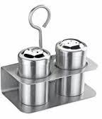 Stainless steel Salt and Pepper Dispenser, Color : silver