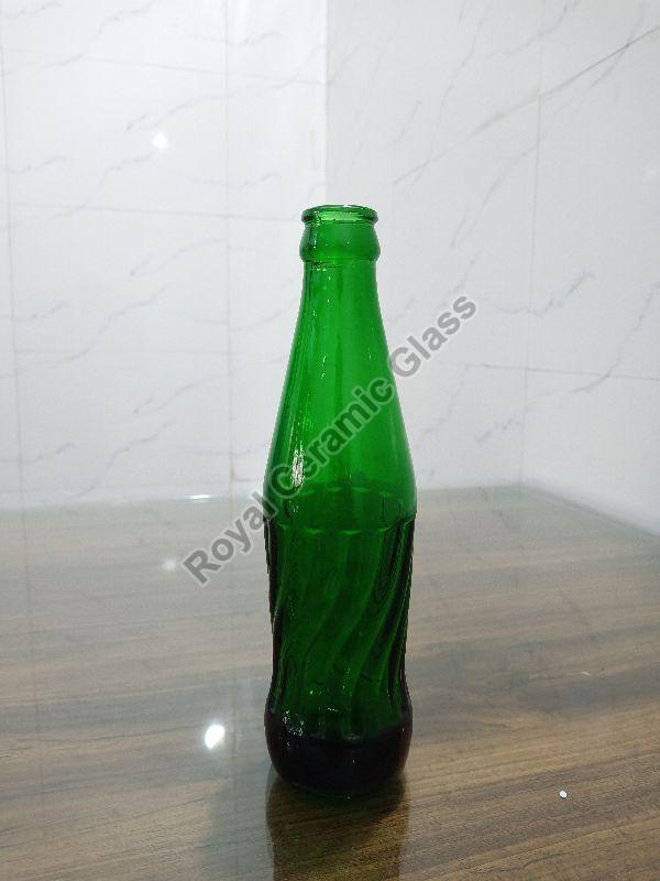 Round 200ml Empty Green Glass Bottle, for Soft Drink Packaging, Pattern : Plain