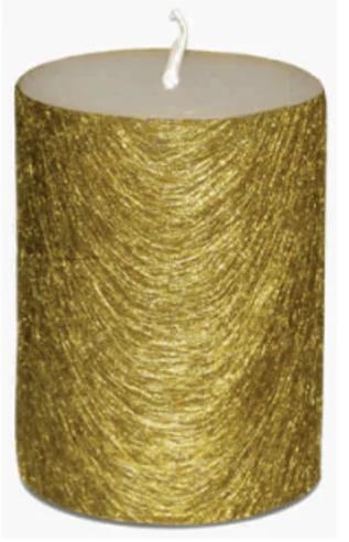 Polished Wax Golden Pillar Candles, Packaging Size : 4 Piece
