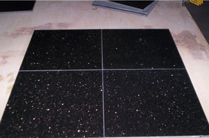 Polished Black Granite Tiles, for Construction, Size : Standard