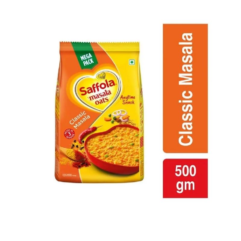 Saffola Classic Masala Oats, for Breakfast Cereal, Packaging Size : 500gm