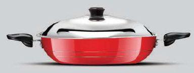 Aluminium Diamond Non Stick Kadai, Color : Black, Red