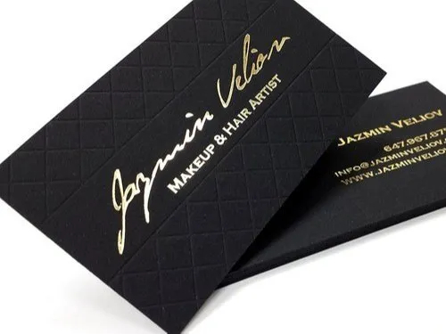 Coated Gold Foil Visiting Card, for Printing, Pattern : Plain