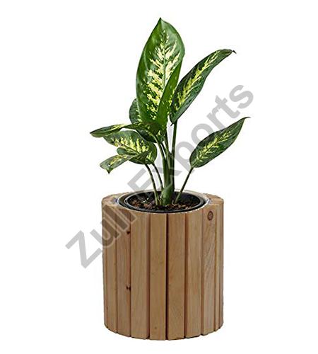Polished Plain Wooden Flower Pot, Size : Standard