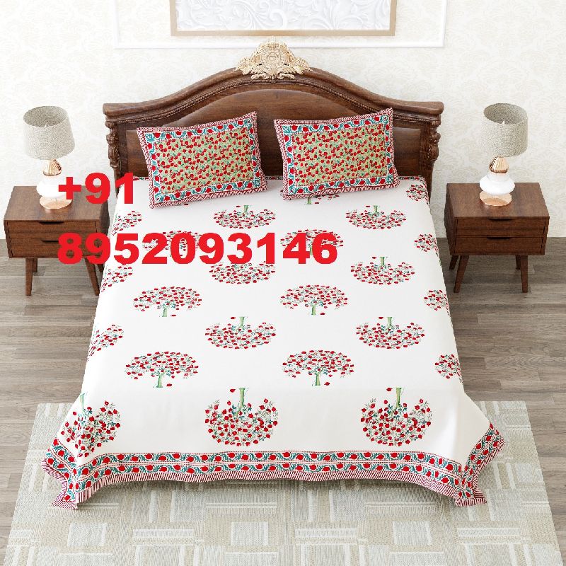 Double Bed Bedsheet Cotton Printed Sheet King Bed